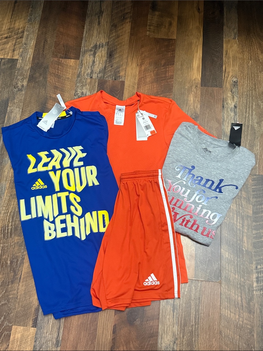 Adidas Men’s Medium NWT Athletic Bundle 4 Pc Shirts & Shorts Workout Lot